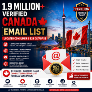 1.9 Million+ Verified Canada Email List – Updated Consumer & B2B Database
