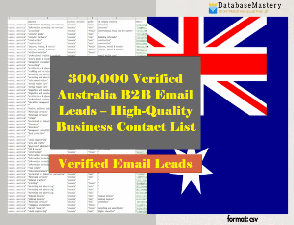 Australia B2B Leads Database – 300,000+ Business Emails for Outreach & Marketing