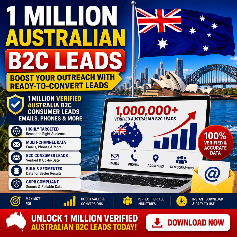 1 Million Australian B2C Leads – Boost Your Outreach with Ready-to-Convert Leads