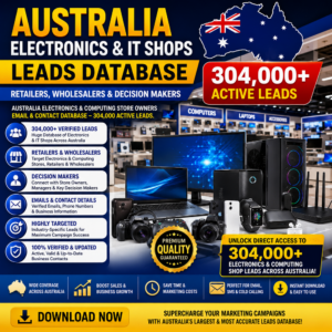 Australia Electronics & IT Shops Leads Database (304,000+) – Retailers, Wholesalers & Decision Makers