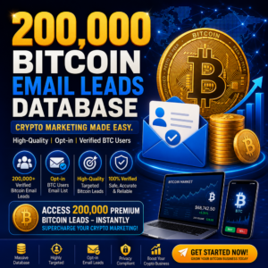 200,000 Bitcoin Email Leads Database – Crypto Marketing Made Easy