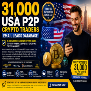 31,000 USA P2P Crypto Traders Email Leads – Verified Peer-to-Peer Crypto Buyers List