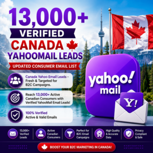 13,000+ Verified Canada YahooMail Leads – Updated Consumer Email List
