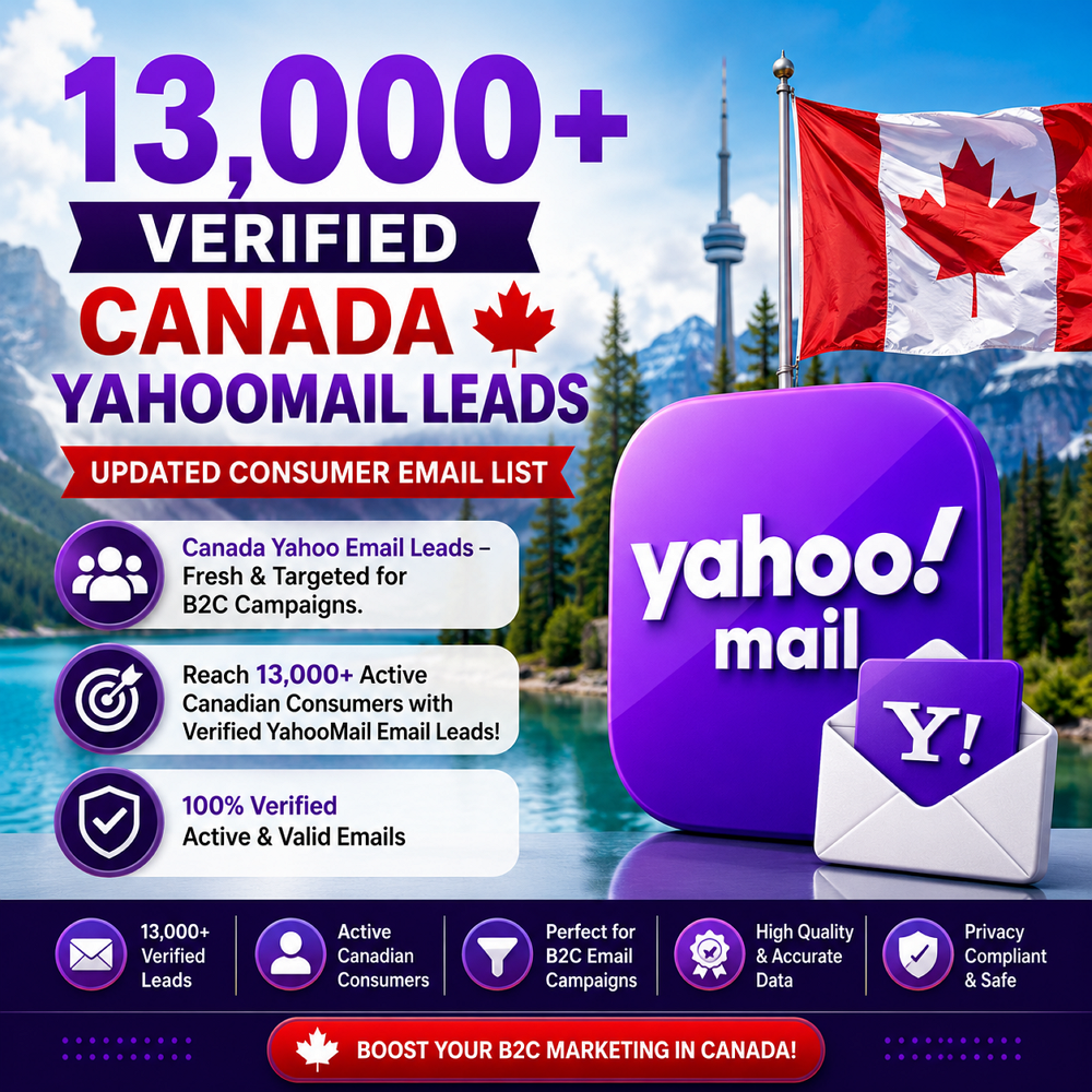 13,000+ Verified Canada YahooMail Leads – Updated Consumer Email List