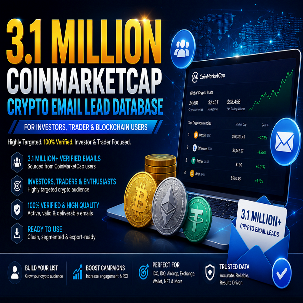 3.1 Million Crypto App Users Email Database – Investors, Traders & Blockchain Users