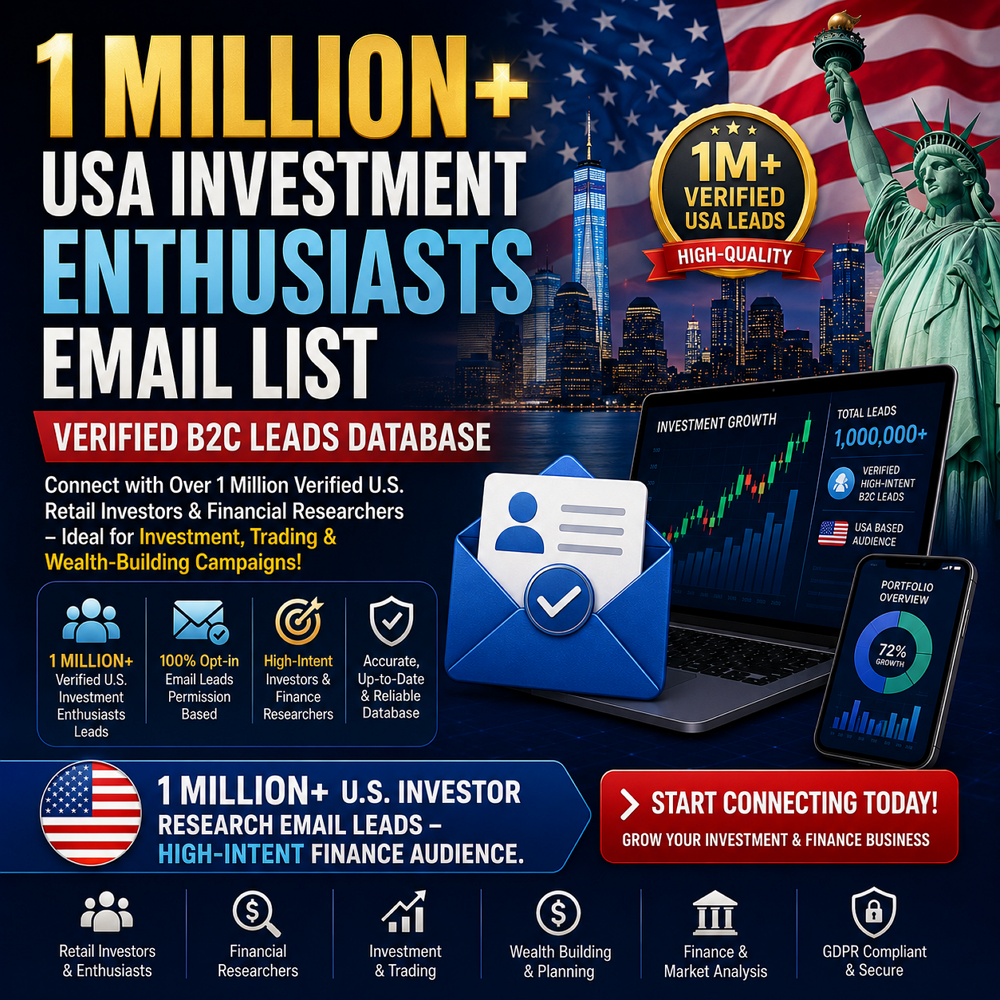 1 Million+ USA Investment Enthusiasts Email List – Verified B2C Leads Database