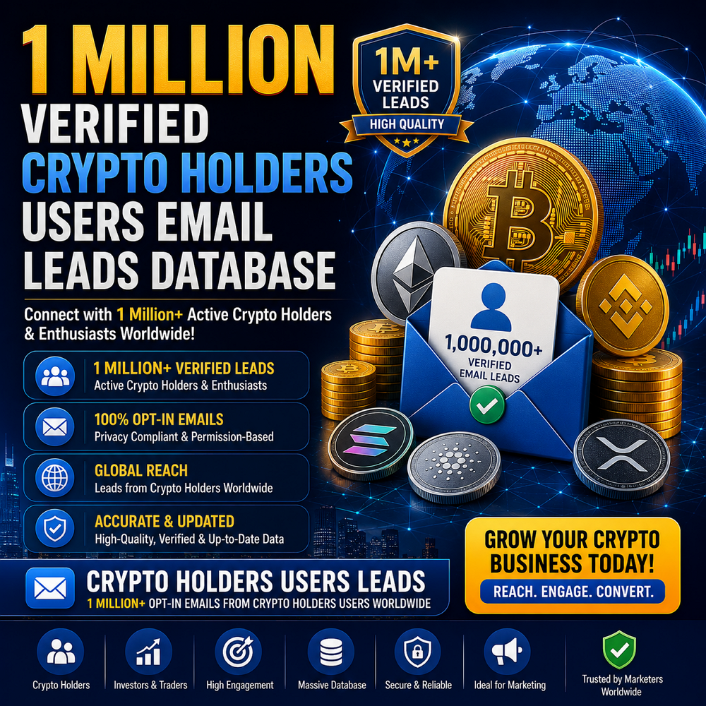 1 Million Verified Crypto Holders Users Email Leads Database