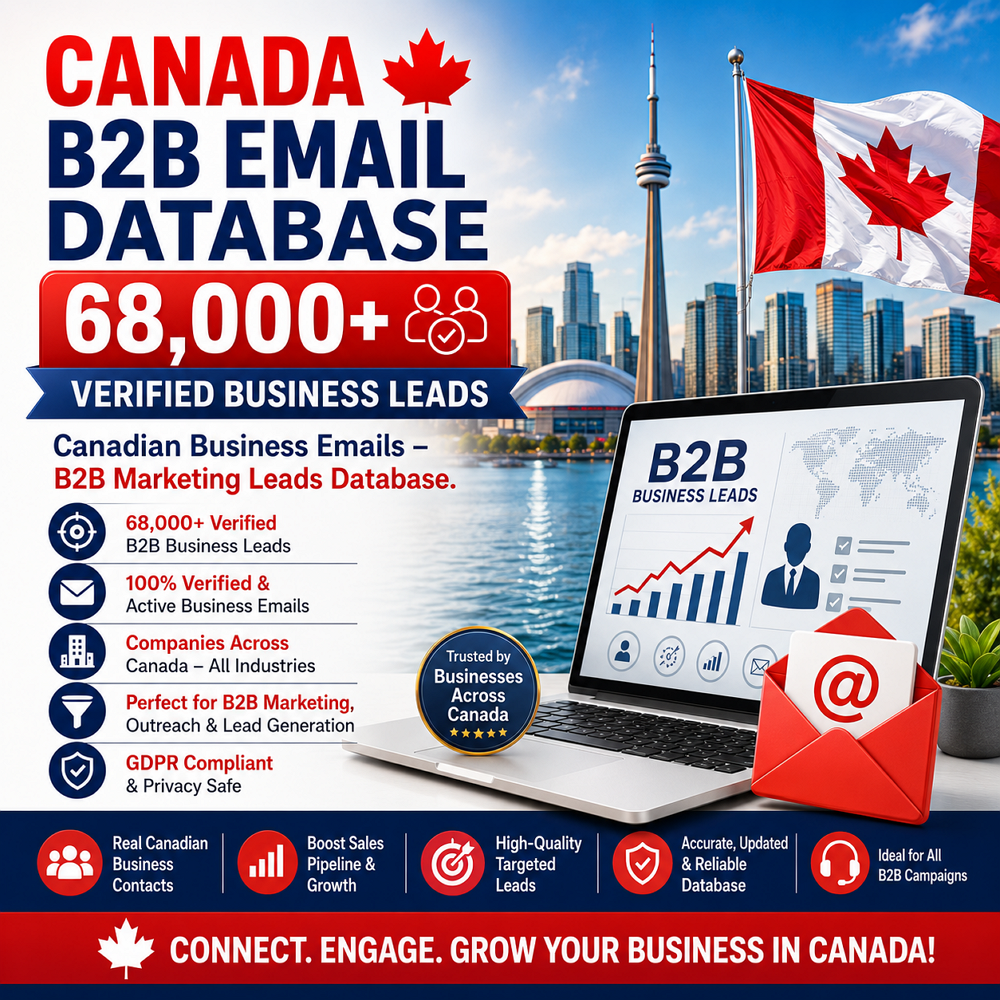 Canada B2B Email Database – 68,000+ Verified Business Leads