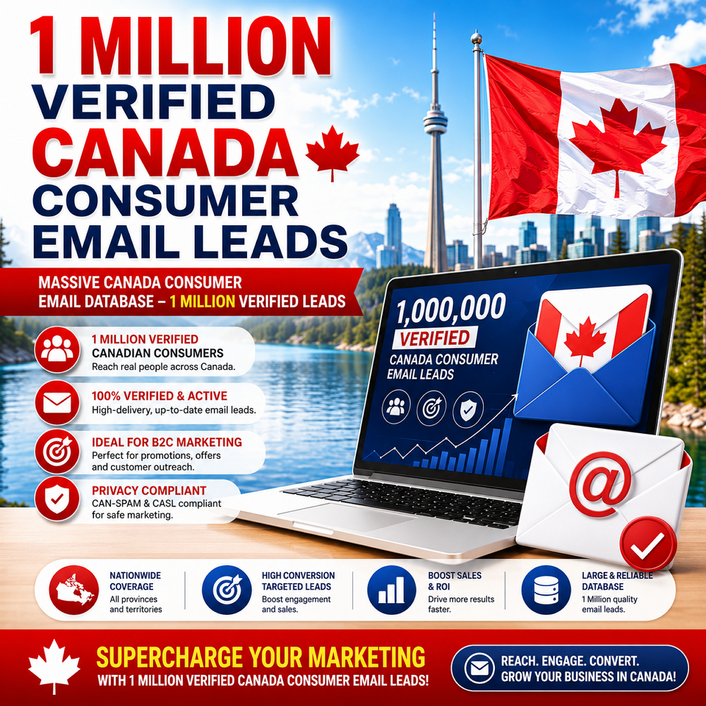1 Million Verified Canada Consumer Email Leads