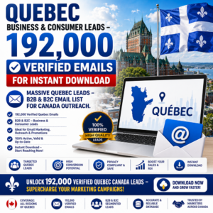 Quebec Business & Consumer Leads – 192,000 Verified Emails for Instant Download