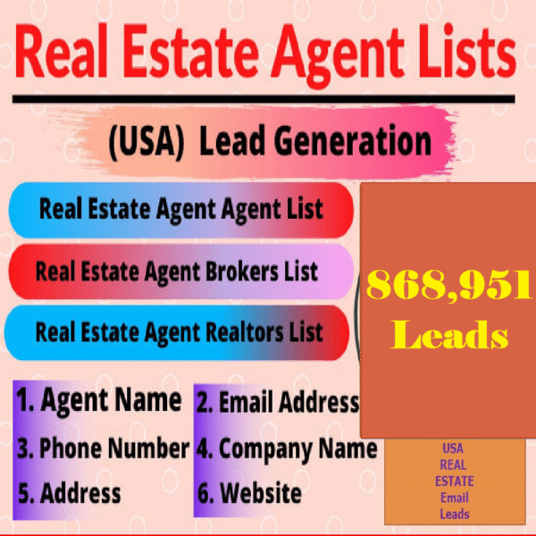 USA Real Estate Agents Email List – Verified Realtor Leads Database