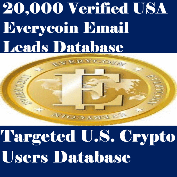20,000 Verified USA Everycoin Email Leads – Targeted U.S. Crypto Users Database