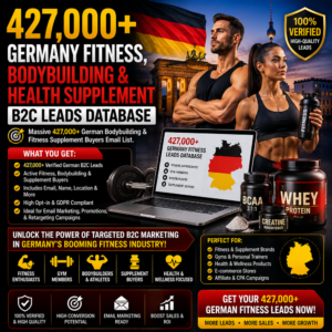 427,000+ Germany Fitness, Bodybuilding & Health Supplement B2C Leads Database