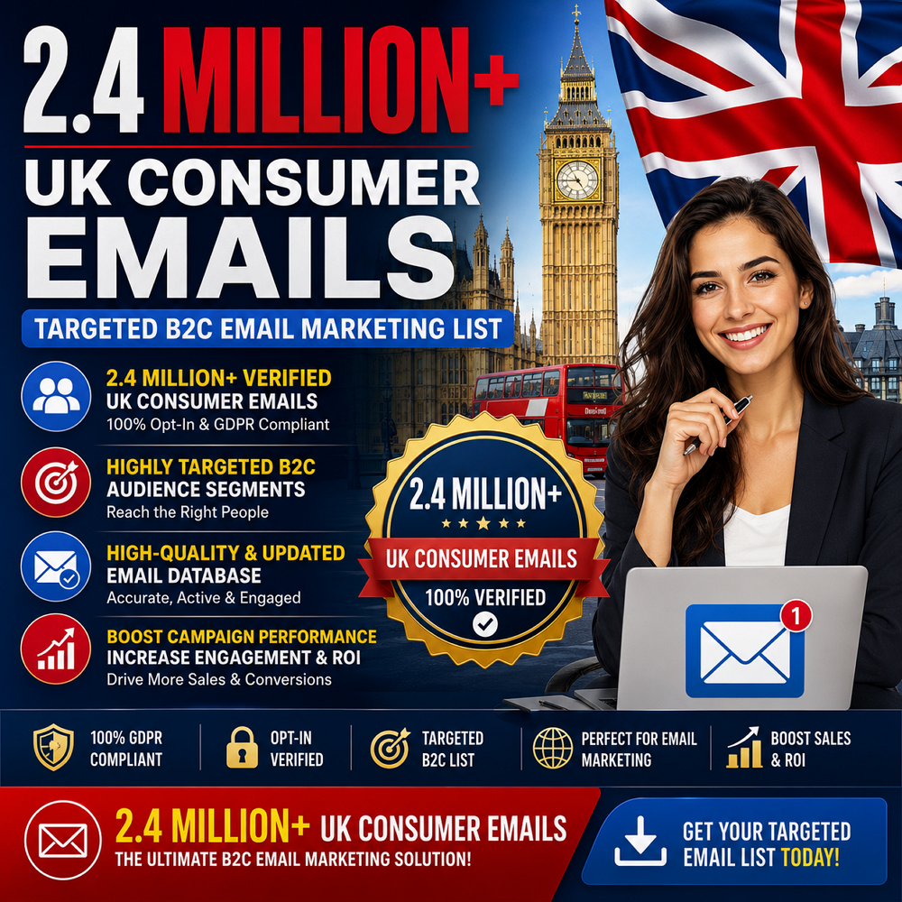 2.4 Million+ UK Consumer Emails – Targeted B2C Email Marketing List
