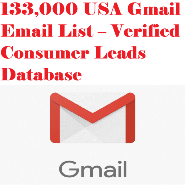 133,000 USA Gmail Email List – Verified Consumer Leads Database