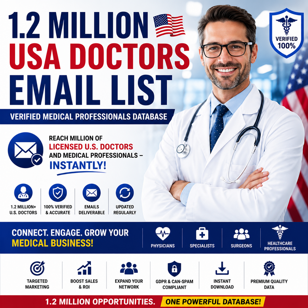 USA Doctors Email List – Verified Medical Professionals Database