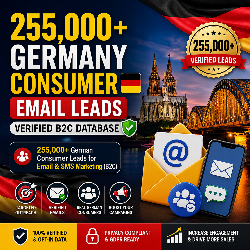 255,000+ Germany Consumer Email Leads – Verified B2C Database