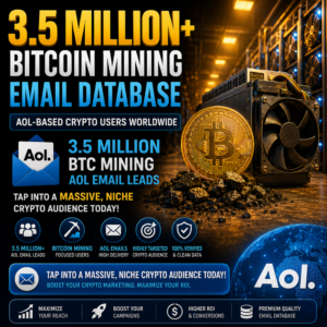 3.5 Million+ Bitcoin Mining Email Database – AOL-Based Crypto Users Worldwide