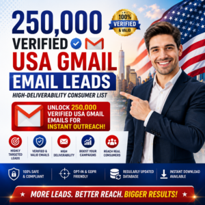 250,000 Verified USA Gmail Email Leads – High-Deliverability Consumer List