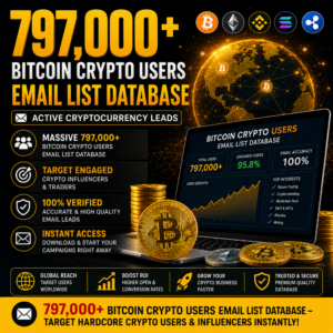 797,000 Bitcoin Crypto Users Email List Database – Active Cryptocurrency Leads