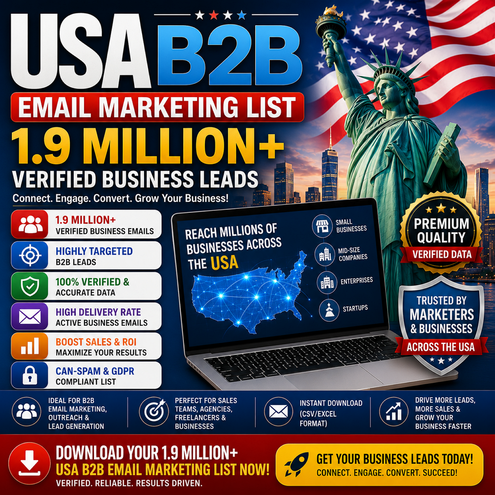 USA B2B Email Marketing List – 1.9 Million+ Verified Business Leads