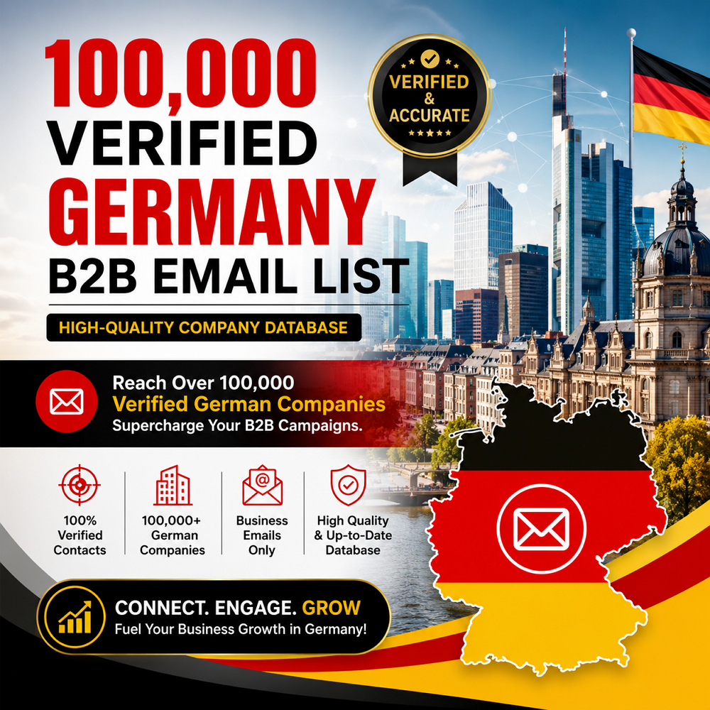 100,000 Verified Germany B2B Email List – High-Quality Company Database
