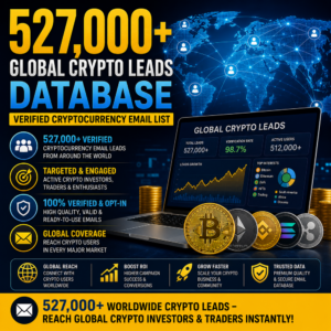 527,000+ Global Crypto Leads Database – Verified Cryptocurrency Email List