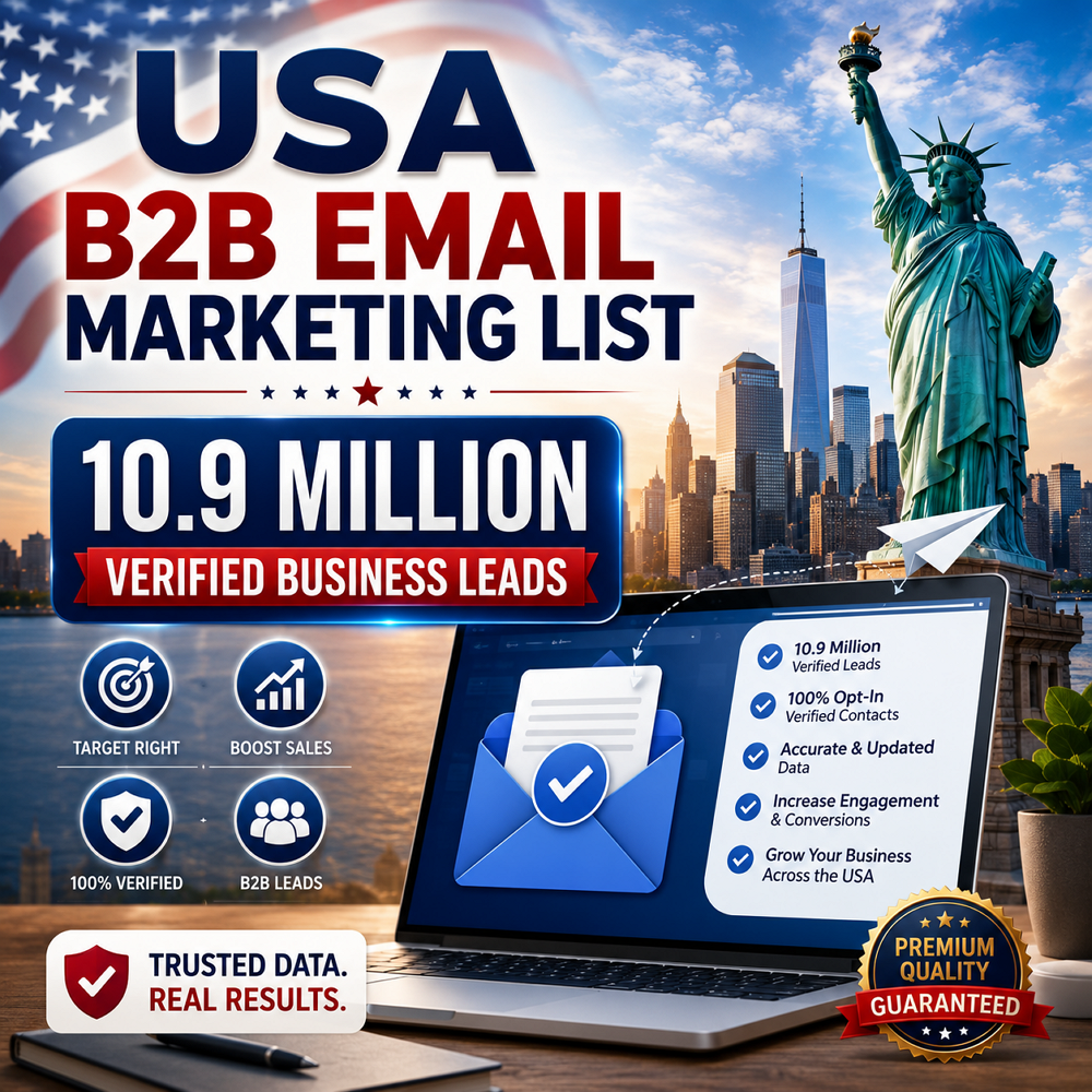 USA B2B Email Marketing List – 10.9 Million Verified Business Leads