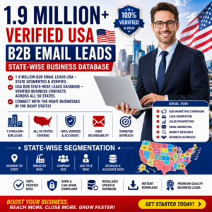 1.9 Million+ Verified USA B2B Email Leads – State-Wise Business Database