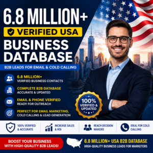 6.8 Million+ Verified USA Business Database – B2B Leads for Email & Cold Calling