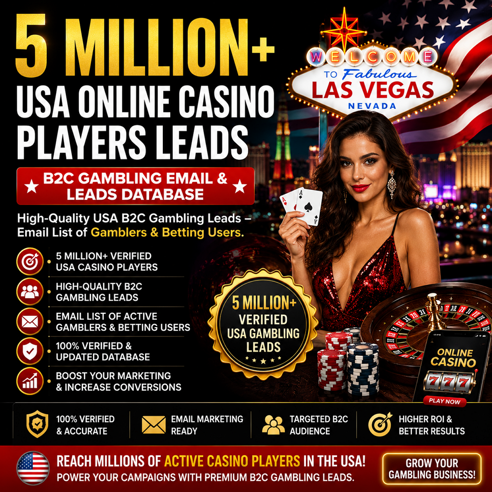 USA Online Casino Players Leads – B2C Gambling Email & Leads Database