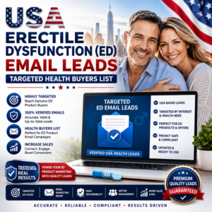 USA Erectile Dysfunction (ED) Email Leads – Targeted Health Buyers List