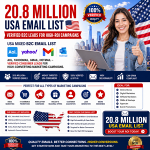 20.8 Million USA Email List – Verified B2C Leads for High-ROI Campaigns