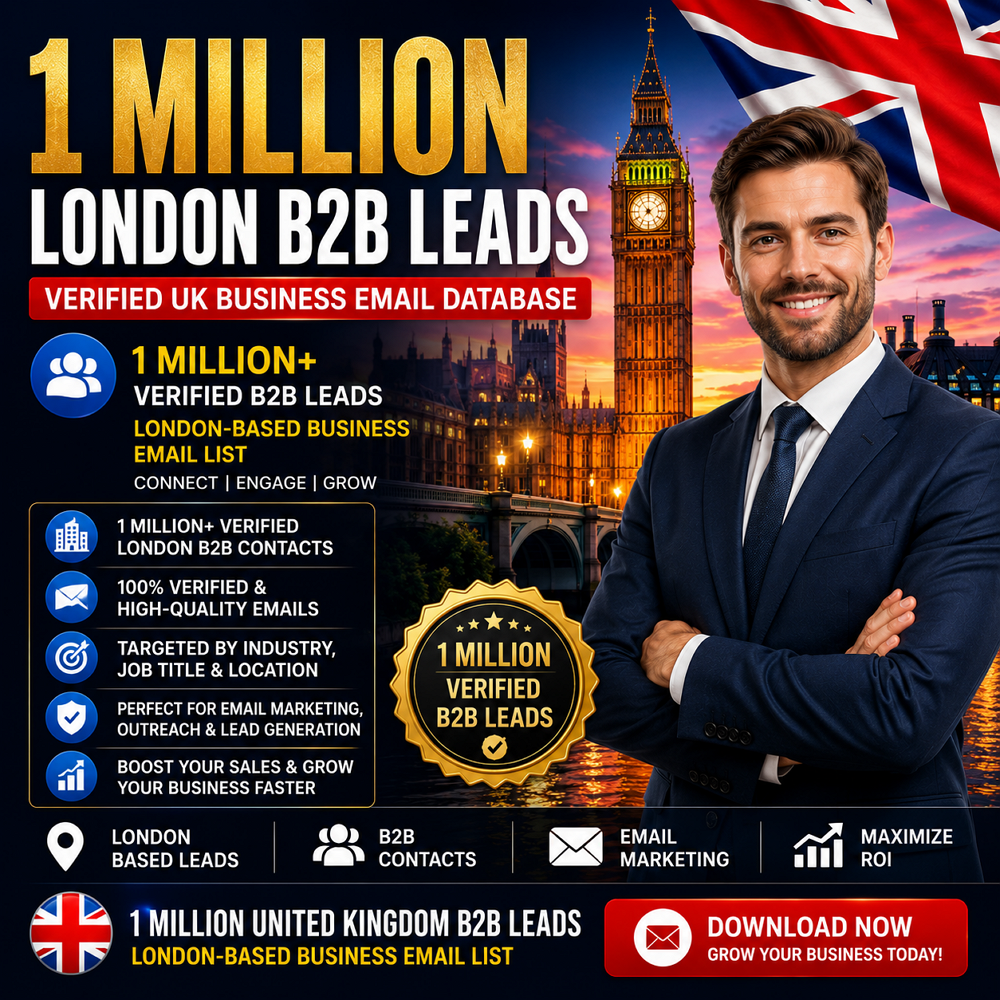 1 Million London B2B Leads – Verified UK Business Email Database