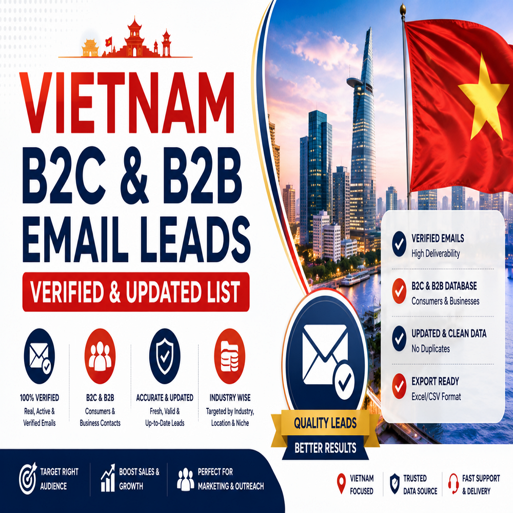 Vietnam B2C & B2B Email Leads – Verified & Updated List