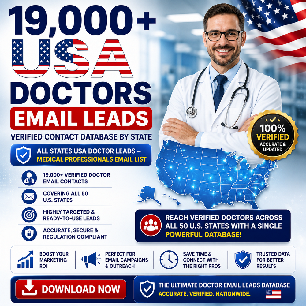 USA Doctors Email Leads – Verified Contact Database by State