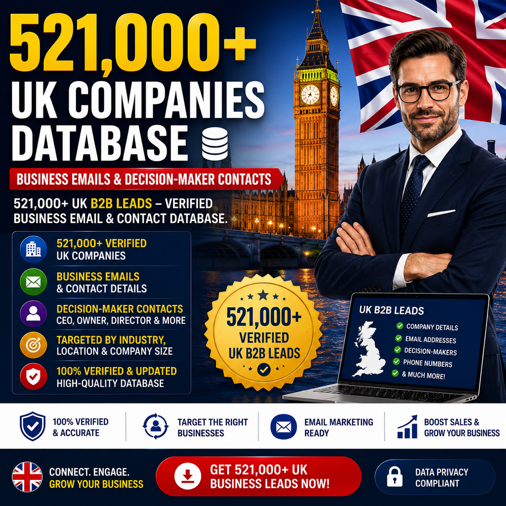 521,000+ UK Companies Database – Business Emails & Decision-Maker Contacts