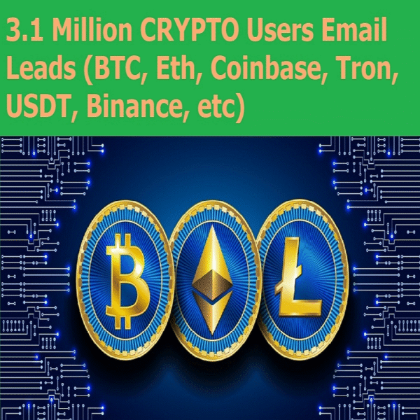 3.1 Million+ CRYPTO Users Email Leads Database (BTC, Eth, Coinbase, Tron, USDT, Binance, etc Leads) - Image 3
