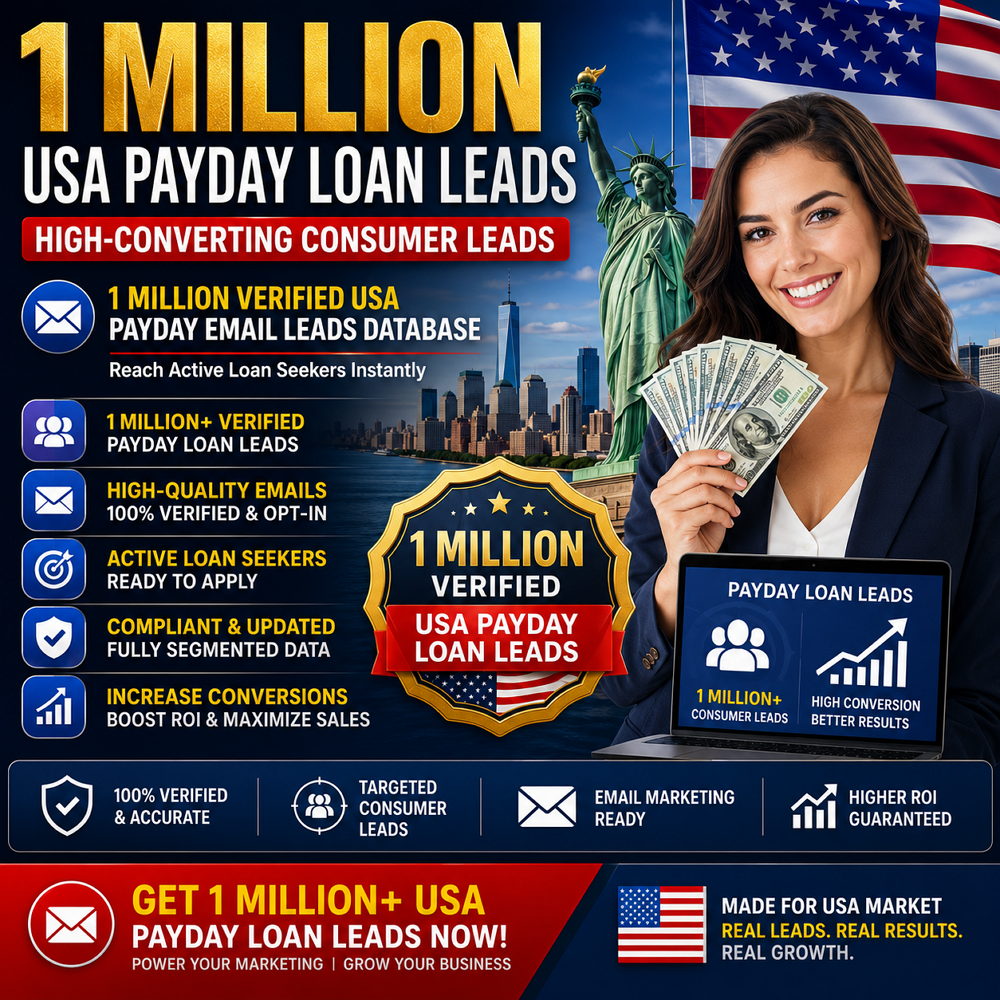 1 Million USA Payday Loan Leads – High-Converting Consumer Leads