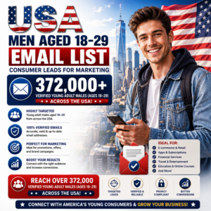 USA Men Aged 18–29 Email List – Consumer Leads for Marketing