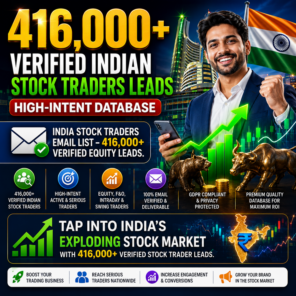 416,000+ Verified Indian Stock Traders Leads – High-Intent Database