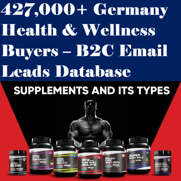 427,000+ Germany Fitness, Bodybuilding & Health Supplement B2C Leads Database
