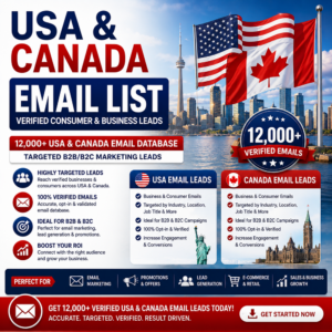 USA and Canada Email List – Verified Consumer & Business Leads
