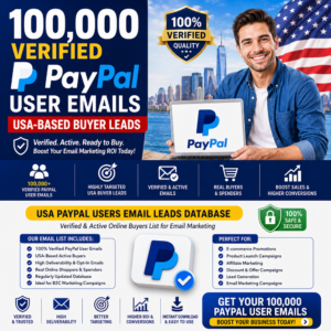 100,000 Verified PayPal User Emails – USA-Based Buyer Leads