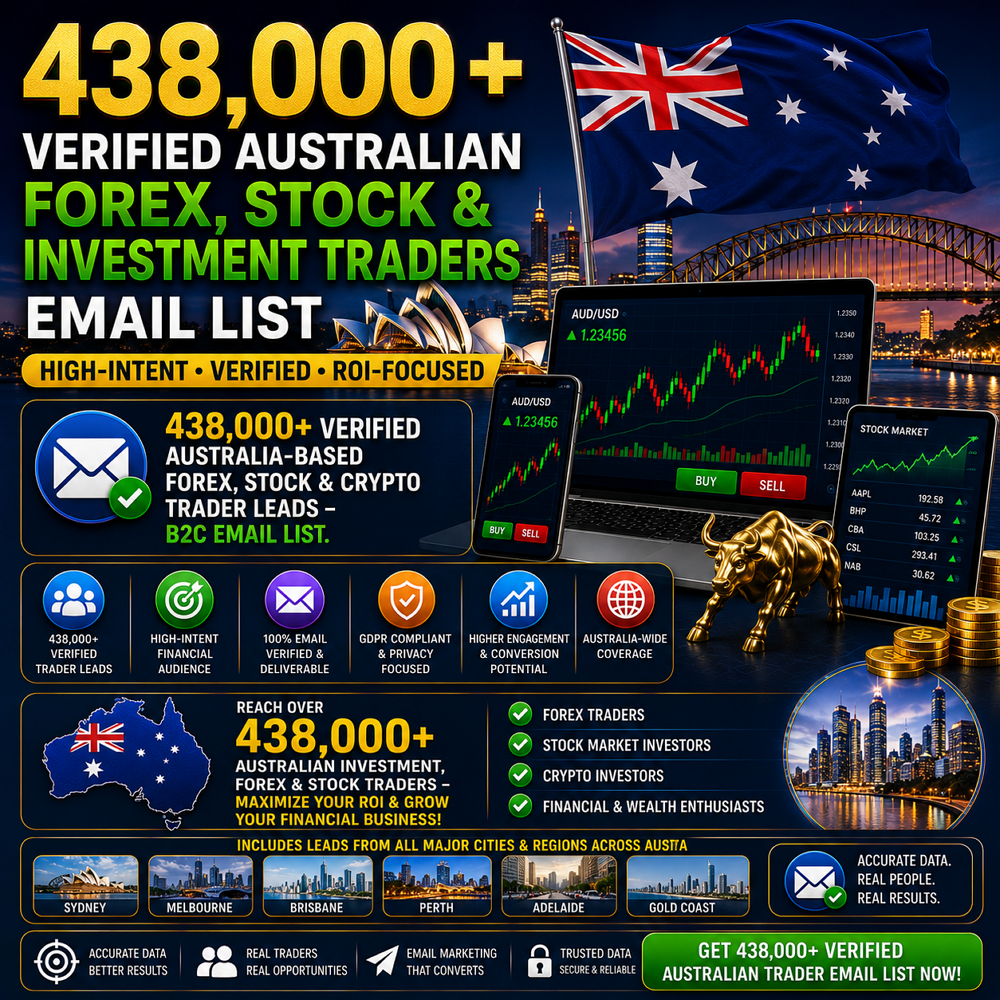 438,000+ Verified Australian Forex, Stock & Investment Traders Email List