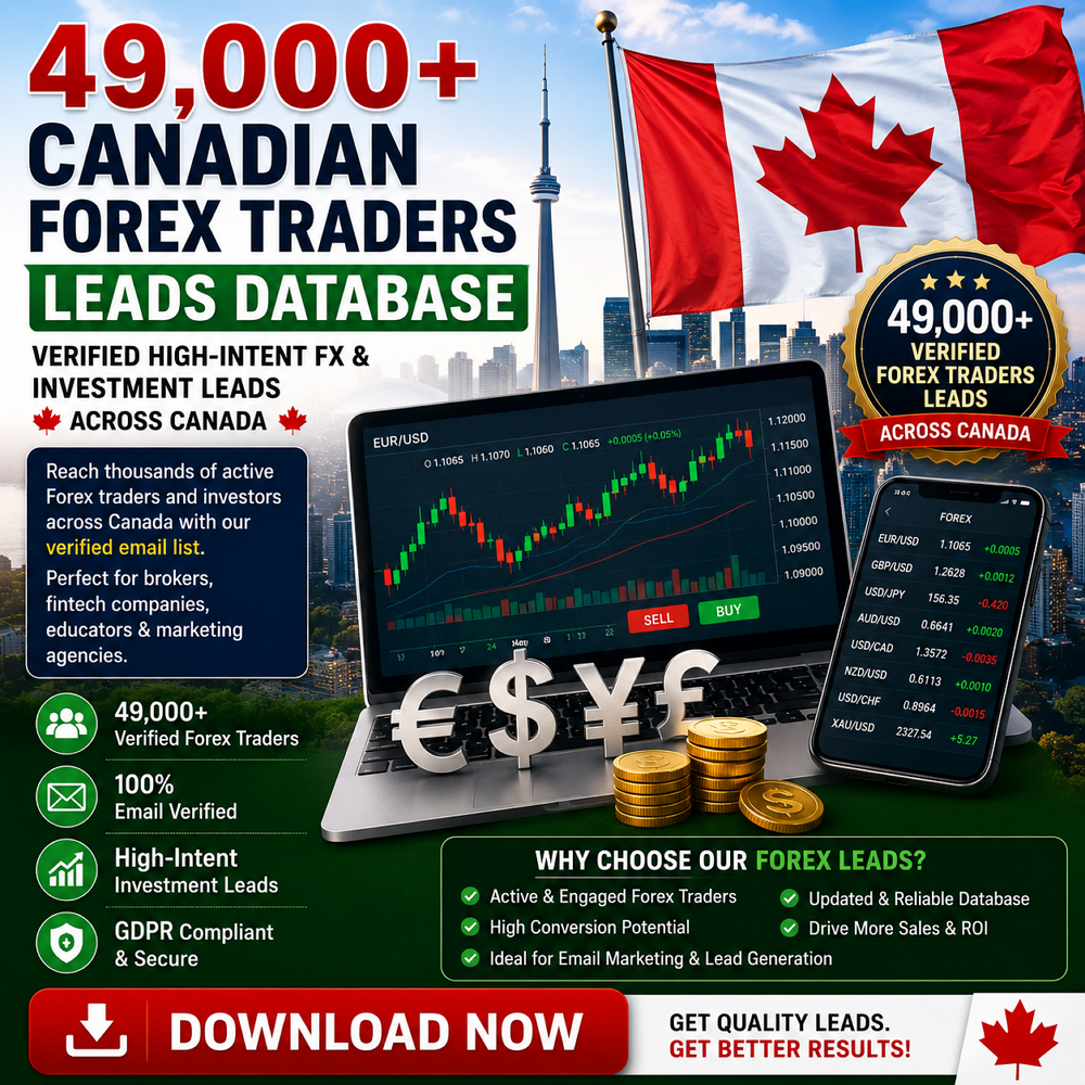 49,000+ Verified Canadian Forex Traders Email List – High-Intent Investment Leads