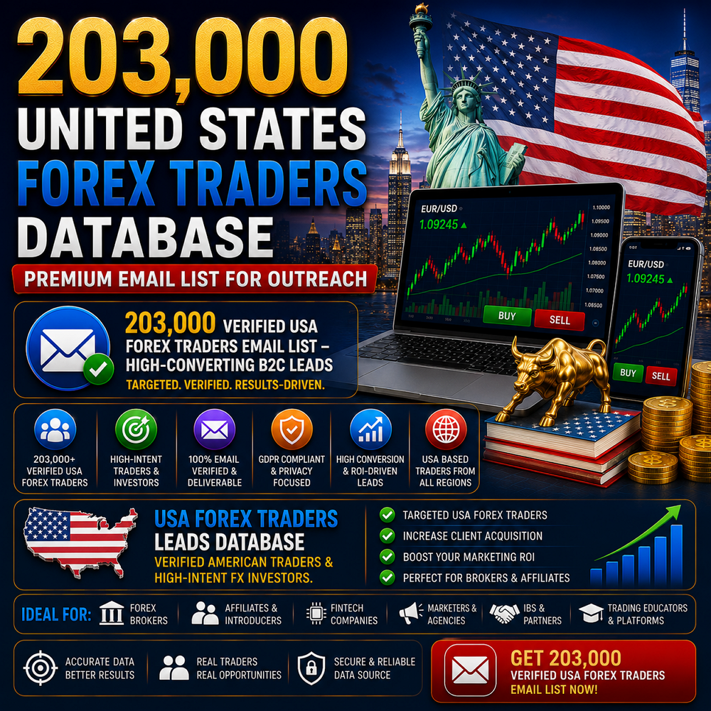 203,000 United States Forex Traders Database – Premium Email List for Outreach