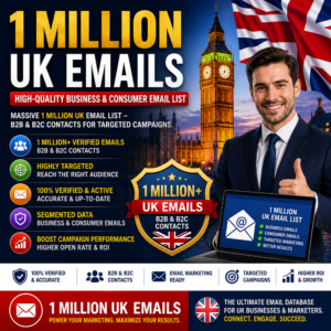 1 Million UK Emails – High-Quality Business & Consumer Email List