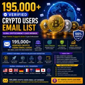195,000 Verified Crypto Users Email List – Global Cryptocurrency Leads Database