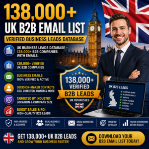 138,000+ UK B2B Email List – Verified Business Leads Database